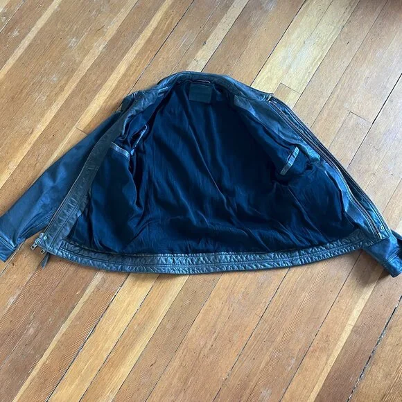 All Saints Varley Leather Jacket - Men's Size L - Dark Brown - Picture 7 of 14